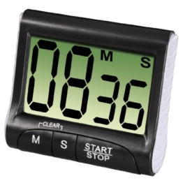 Xavax Digitaler Küchentimer mit Timer- und Stopp-Uhr-Funktion (Befestigung via Magnet, Clip, Hänger oder Aufsteller) batteriebetrieben, schwarz - 1