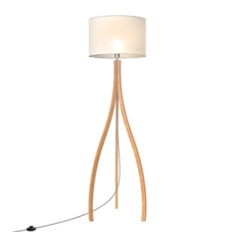Tomons Stehlampe im modern-künstlerischen Stil, Lampenschirm aus weißem TC-Stoff, E26/ E27 Schraubgewinde, 160 cm Höhe, 1,4 m Kabel mit Fußschalter - FL2002 - 1