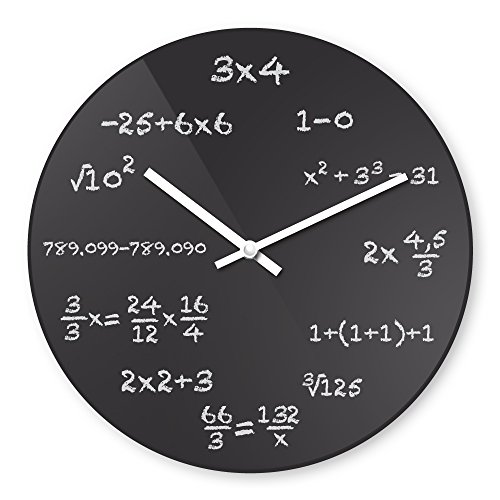 wanduhr mit motiv mathe aus echt glas runde kuechen uhr grosse uhr modern 1