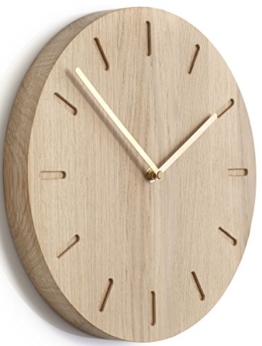 Applicata Watch:Out Wanduhren, Uhren, Holzuhren, Wallclocks, D: 32 cm (Eiche - Messing) - 1