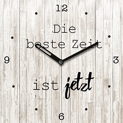 Wanduhr aus Glas mit Tischaufsteller, Spruch Die beste