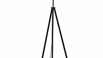 Briloner Leuchten Stehlampe, Wohnzimmerlampe Lampenschirm, Inkl. Schnurschalter, E27, Höhe: 139.5 cm, Metall, Schwarz, 60 x 60 x 139.5 cm - 2