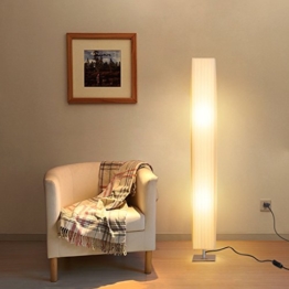 Albrillo Stehlampe Moderne E27 Stehleuchte mit Tube Lampenschirm und Edelstahl Basis, 120 cm Standlampe Max. 40W für Wohnzimmer, weiß - 1