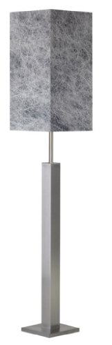 Bony Design Stehlampe Edelstahl mit quadratisch Lampenschirm - 190 × 30 × 30 - Glas Grau - 1