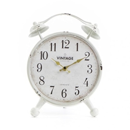 chickidee Homeware Vintage Bell stehend Uhr, Metall, weiß, 32 x 6 x 23 cm - 1