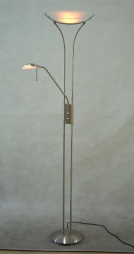 Deckenfluter mit Leselampe Leseleuchte Stehlampe Wohnzimmerlampe Stehleuchte mit Dimmer Glas (Standleuchte, dimmbar, Schlafzimmer Lampe, Standlampe, Höhe 183 cm, inkl. Leuchtmittel, warmweiß) - 1