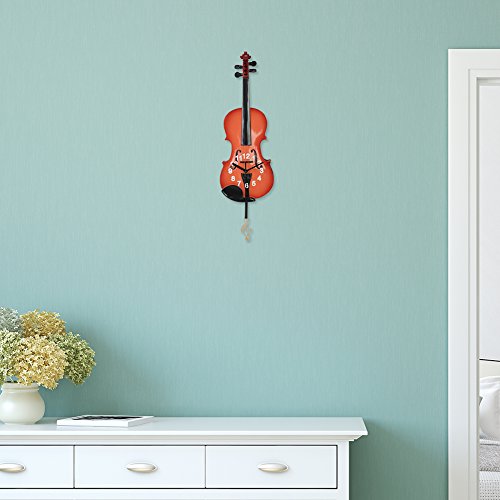 Giftgarden Wanduhr Musik Gitarre Mit Pendel Im Geigenform Für ...