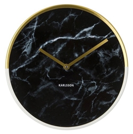 Karlsson KA5606BK Wanduhr Marble Delight Gold, schwarz, 5 x 30 x 30 cm - 1
