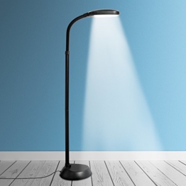 Kenley Stehlampe Leselampe 12W LED Dimmbar - Modern Deckenfluter Standleuchte Standlampe Stehleuchte Energiesparend Tageslichtlampe für Schlafzimmer Oder Wohnzimmer - Flexibler Hals - Weiß Tageslicht - 1
