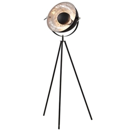 Moderne Design Stehlampe STUDIO schwarz Blattsilber Optik 140cm Stehleuchte Lampe - 1