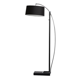 Moderne elegante Stehlampe schwarze Metall und Stoffschirm Farbe 200cm hoch 3 - flammig für Schlafzimmer Wohnzimmer oder Lounge exkl.3*40W E27 - 1