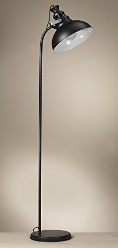 Onli – Stehleuchte/Stehlampe ISTANBUL aus Metall lackiert schwarz matt Stil Vintage, Urban, Industrie. Lampenschirm kuppelförmig. Möbel Zone Tag, Studio, Camera 1 x E27. Design made in Italy - 1
