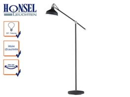 Schicke Design Stehlampe PIT mit Filament-LED im Retro Stil, Nickel matt / Metall Schwarz matt mit 2 Gelenken, E27-Fassung - 1