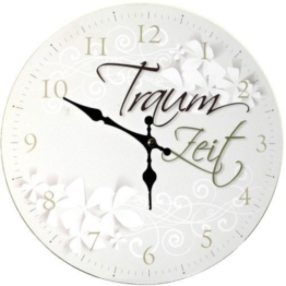 Wanduhr Uhr Vintage Shabby Chic Retro mit Spruch: "Traum Zeit" - 1