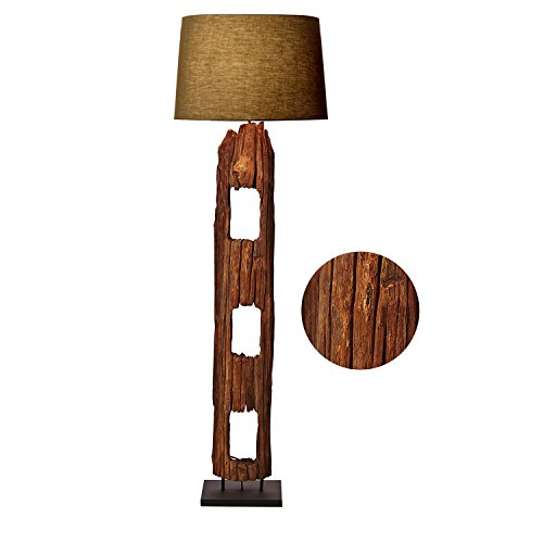 LIGHT WINTER XL DESIGN STEHLAMPE STEHLEUCHTE mit SCHIRM aus HOLZSTAMM ...