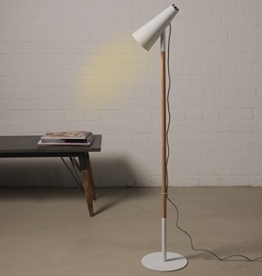 Stehlampe 139cm weiß mit Touch-Sensor Holz Design Modern Lampe Leuchte 3,5m Kabel - 1