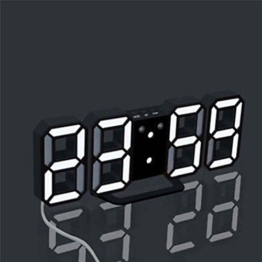 Xshuai 21,5 * 8,7 * 4 cm 3 Helligkeitsstufen automatische dimmen Moderne Digital LED Tisch Schreibtisch Nacht Wanduhr Alarm Uhr 24 oder 12 Stunden Display (A) - 1